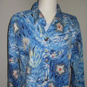 Women's Beautiful Artscapes Jean Jacket 1X EUC
